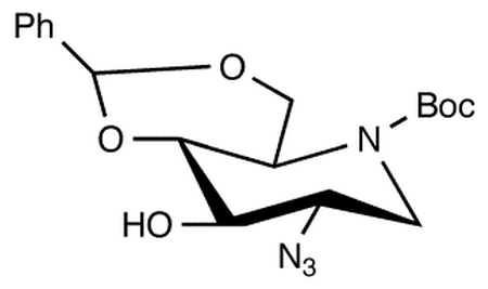 2-Azido-4,6-O-benzylidene-N-(tert-butoxycarbonyl)-1,2,5-trideoxy-1,5-imino-D-glucitol