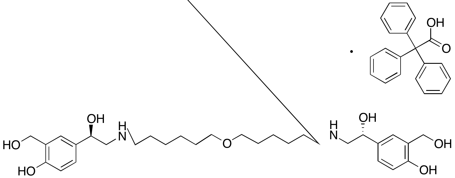 4,4-((1R,1R)-((Oxybis(hexane-6,1-diyl))bis(azanediyl))bis(1-hydroxyethane-2,1-diyl))bis(2-(hydroxymethyl)phenol) 2,2,2-Triphenylacetate