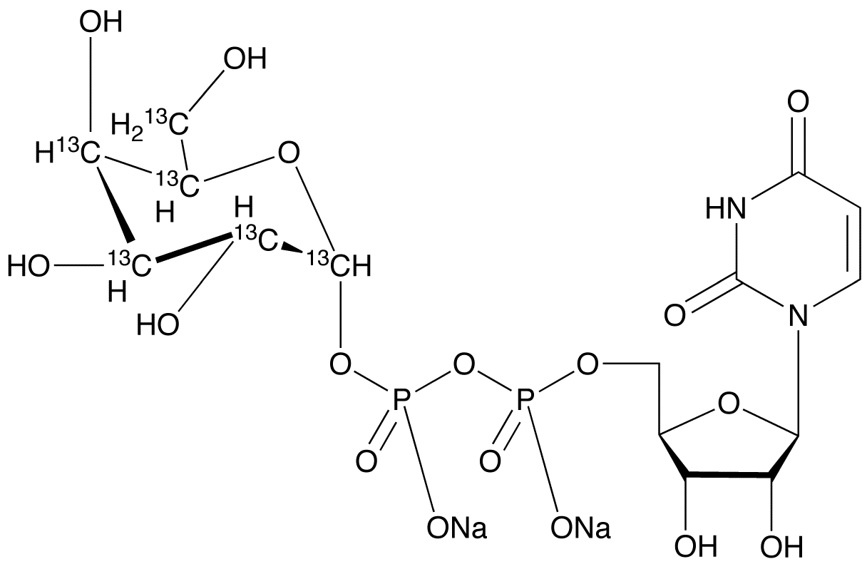 Uridine diphosphate-α-D-[UL-13C6]galactose disodium salt